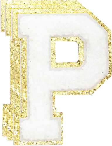 Miniatura 115 de 3 parches de números de chenilla negra, tamaño grande de 4-1/2" parches de números para planchar, parches universitarios para ropa, 8" Borde oro rosa