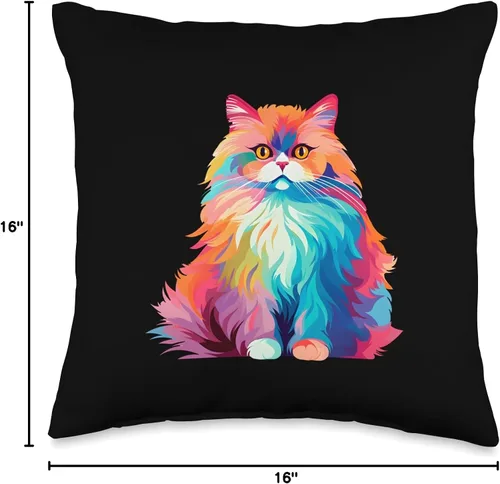 Miniatura 4 de Colorida almohada de gato persa de arte pop