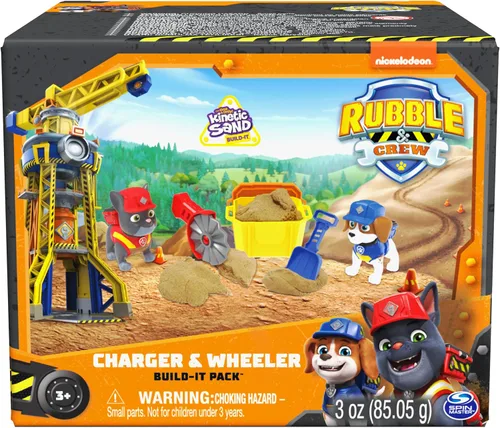 Miniatura 9 de Rubble & Crew, Figuras de acción de Charger y Wheeler, con arena Kinetic Build-It y 2 herramientas de construcción, juguetes de PAW Patrol
