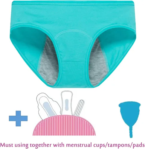 Miniatura 3 de Demifill Adolescente Niñas Periodo Ropa Interior Algodón Suave Mujeres Bragas Para Adolescentes Escritos