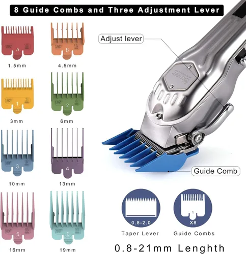 Miniatura 3 de SURKER Cortadora de pelo profesional para hombres, kit de corte de pelo inalámbrico con interruptor turbo, cuchillas de acero inoxidable sin brecha