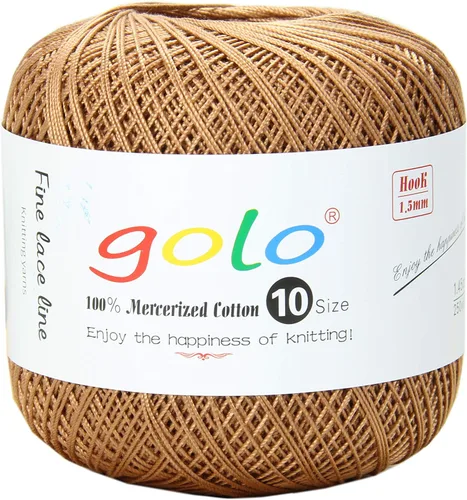 Miniatura 64 de Golo - Bolas de hilo para crochet de algodón tamaño 10, color algodón para crochet D-Fresa D078-fresa