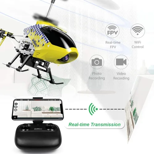 Miniatura 2 de Cheerwing U12S Mini helicóptero RC con cámara helicóptero de control remoto para niños y adultos Amarillo