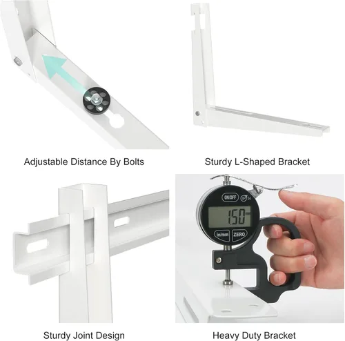 Miniatura 4 de Soporte de montaje en pared exterior para aire acondicionado mini split sin conductos, sistemas de bomba de calor, soporta hasta 330 libras