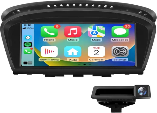 Junsun Radio de coche estéreo Android para BMW Serie 3 5 E60 E90 E93 8.8 pulgadas actualización de pantalla con Carplay Android Auto 2009-2012 CIC