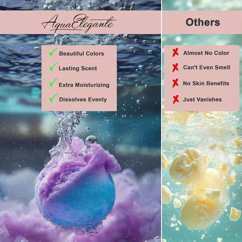 Miniatura 5 de Aqua Elegante Bombas de baño de lujo para mujer, juego de 12 bombas de baño grandes con aceites esenciales, manteca de karité, aceite de coco, sin