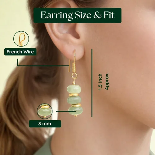 Miniatura 6 de Gempires - Aretes ligeros con cuentas hechas a mano, hipoalergénicos, chapados en oro, aretes colgantes para mujer