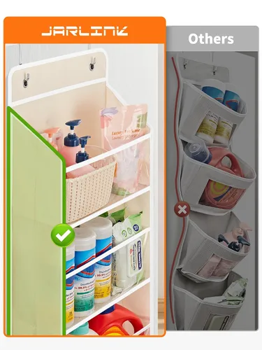 Miniatura 5 de JARLINK Organizador de almacenamiento de juguetes de animales de peluche, organizador sobre la puerta con ventanas transparentes, capacidad de carga