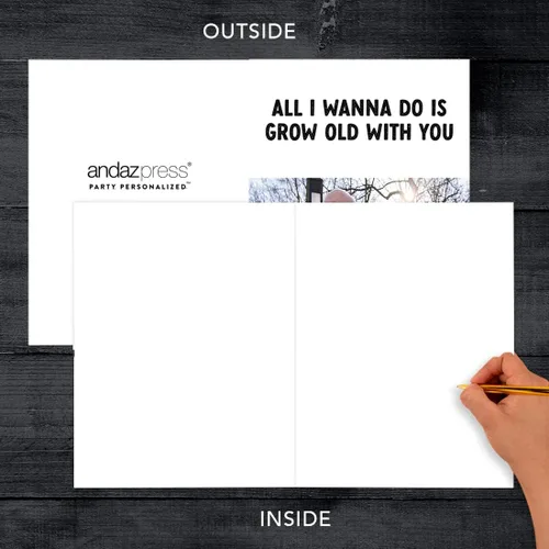 Miniatura 4 de Andaz Press Tarjeta fotográfica personalizada de 8.5 x 11 pulgadas con sobre, tarjeta de aniversario personalizada para marido, esposa, él, ella