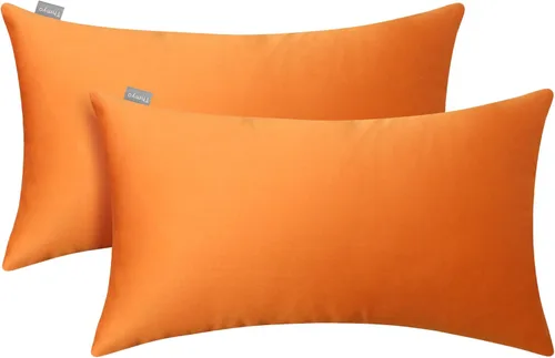 Miniatura 45 de Thmyo - Paquete de 2 fundas de almohada de algodón sólido decorativas cuadradas, fundas de almohada DIY, fundas de almohada en blanco