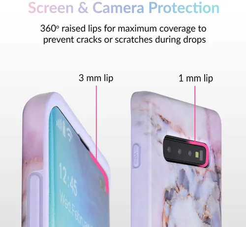Miniatura 3 de Velvet Caviar Funda compatible con Samsung Galaxy S10 Plus, bonitas fundas protectoras para niñas y mujeres (mármol blanco)