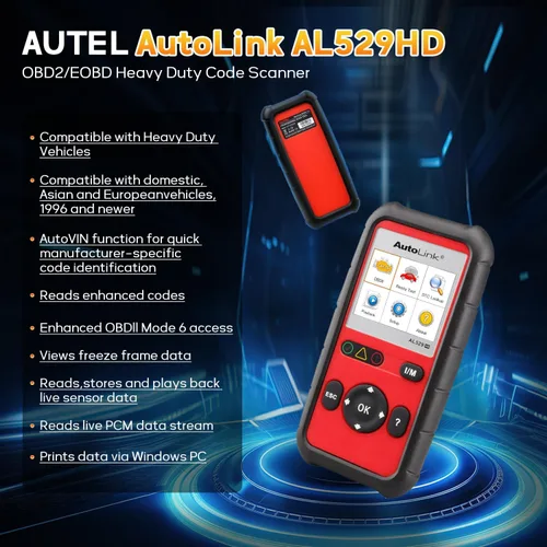 Miniatura 2 de Autel AutoLink AL529HD, lector de código de vehículo, escáner de código AL529 OBD2 avanzado, AutoVIN lectura de códigos mejorados