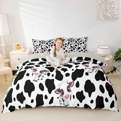 Miniatura 2 de Erosebridal - Juego de ropa de cama kawaii, juego de funda de edredón con diseño de fresa rosa, para mujeres, niñas y niños, decoración