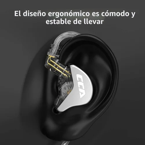 Miniatura 8 de CCA CRA Auriculares - Monitor intrauditivo, diafragma ultrafino, controlador dinámico IEM, sonido claro y graves profundos, auriculares