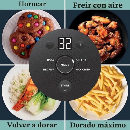 Miniatura 9 de Ninja Crispi - Freidora de aire de vidrio 4 en 1 Con recipientes de vidrio no tóxicos de 4 cuartos y 6 tazas y tapas Apto para microondas, Gris