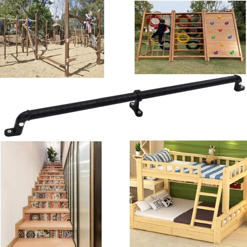 Miniatura 2 de Juego de 2 asas de seguridad para patio de recreo, mango antideslizante que brilla en la oscuridad, juego de columpios de 38 pulgadas, estructura