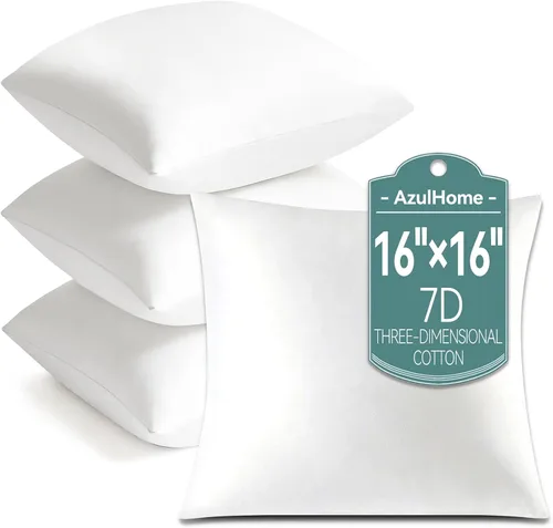 Miniatura 19 de Relleno de almohada de 16 x 16 pulgadas, almohadas para exteriores, resistentes al agua, relleno cuadrado para jardín, banco, patio, rellenos suaves