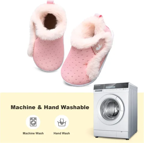 Miniatura 6 de FEETCITY - Zapatos para bebés, niños y niñas, pantuflas cálidas de vellón, botines para primeros pasos, calcetines cálidos para recién nacidos