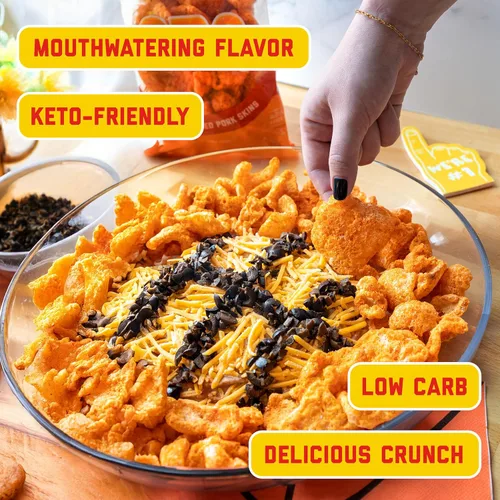 Miniatura 4 de Mac's Pieles de cerdo fritas a la barbacoa, chicharrones con sabor a barbacoa, bajo en carbohidratos, sin gluten, aperitivo apto para dieta
