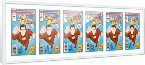 Miniatura 45 de Poster Palooza Marco de cómic con paspartú para 1 cómic de la Edad de Bronce publicado entre 1970 y 1985, marco de cómic negro para cómic de 7.25 x