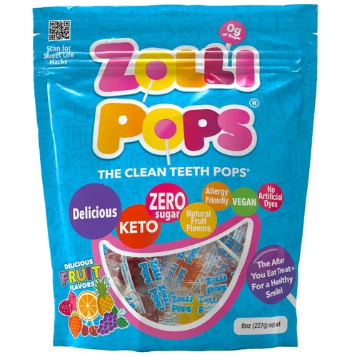 Miniatura 10 de Zollipops Clean Teeth Pops - Caramelos sin azúcar con xilitol, paletas sin colorantes, aptos para dieta keto y diabética, golosinas aprobadas por