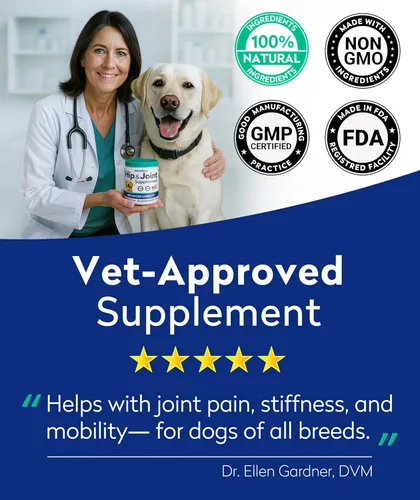 Miniatura 4 de Golosinas de glucosamina para perros quisquillosos - Suplemento para articulaciones con condroitina, MSM, omega-3 - Alivio del dolor articular