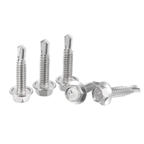 Miniatura 11 de uxcell Tornillos autoperforantes con cabeza de arandela hexagonal, #12 x 1 1/2 "410 Tornillo de chapa autoperforante de acero inoxidable 410, 50