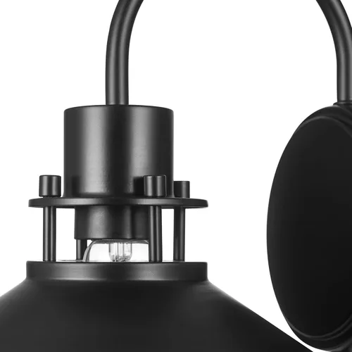 Miniatura 5 de Globe Electric Wren - Aplique de pared de 1 luz, negro mate, cable de diseño de tela trenzada negra de 6 pies, interruptor basculante