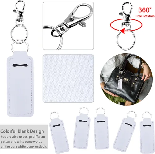 Miniatura 3 de Duufin 20 piezas Llavero con soporte para lápiz labial, soporte para bálsamo labial, soporte para lápiz labial con 20 cables de clip de metal
