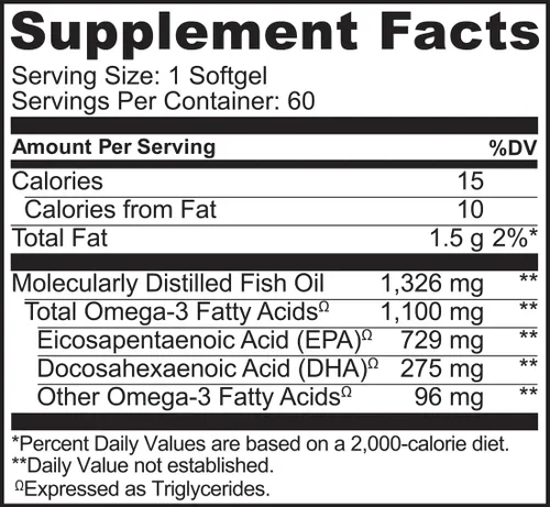 Miniatura 8 de NATURELO Suplemento de aceite de pescado omega 3 sin eructos, 1100 mg de triglicérido omega-3, EPA + DHA, aceite de pescado líquido para corazón