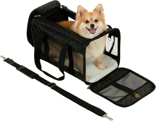 Miniatura 13 de Transportín Sherpa Original Deluxe para mascotas, aprobado por aerolíneas y garantizado a bordo - Negro con celosía, pequeño