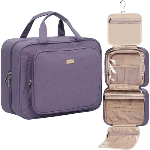 Miniatura 17 de NISHEL Neceser de viaje para mujer, organizador de artículos esenciales de maquillaje, estuche colgante para accesorios, cosméticos, Egeo-azul, M