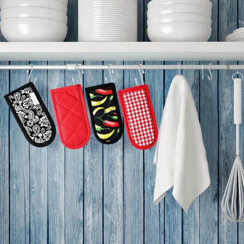 Miniatura 6 de Geiserailie 8 piezas de funda de hierro fundido para mango de sartén resistente al calor, soportes antideslizantes para ollas, asas lavables a