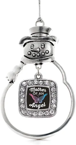 Miniatura 173 de Inspired Silver - Adorno de rodillo de reina - Adorno cuadrado de plata con muñeco de nieve con joyas de circonita cúbica
