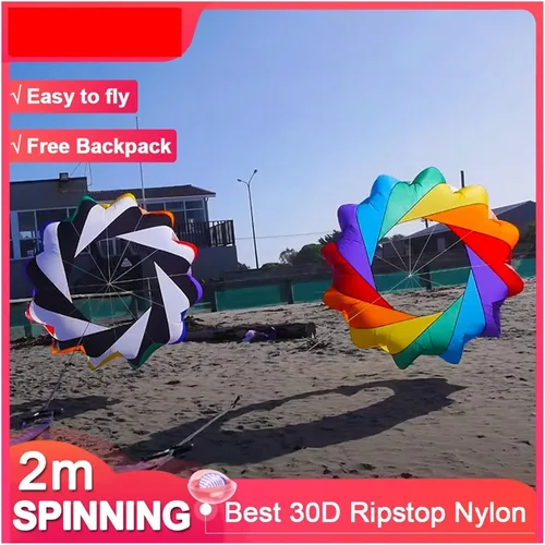 Miniatura 2 de 6.6 ft serpiente Spinning Windsock anillo línea de cometa lavandería inflable show cometa para festival de cometas mejor 30D Ripstop nailon con bolsa
