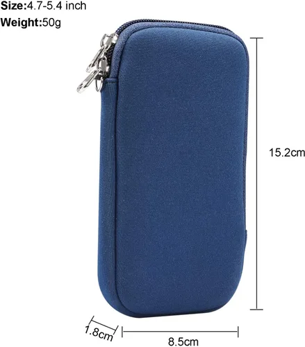 Miniatura 8 de Funda de neopreno de tamaño pequeño para teléfono celular, con cremallera y correa para el cuello para iPhone 17, 16, 16e, 15 15 Pro iPhone 14 14