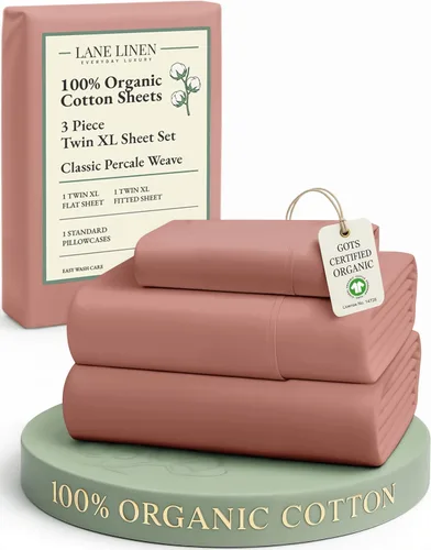 Miniatura 196 de LANE LINEN Sábanas 100% algodón orgánico para cama tamaño King, sábanas de percal suave, transpirables, de lujo, estilo hotelero, lavables a 09