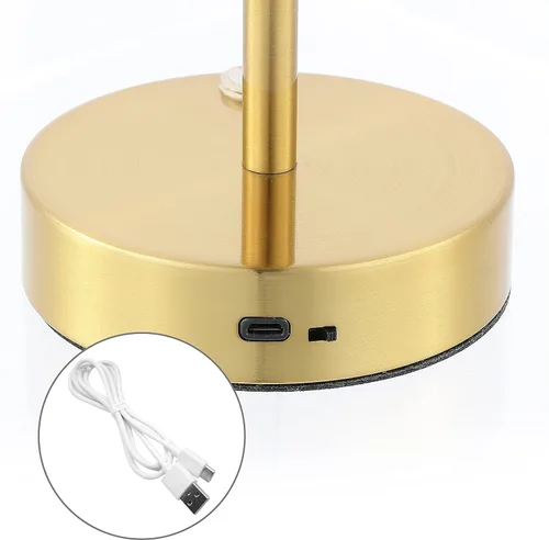 Miniatura 7 de JONATHAN Y Lámpara de mesa LED portátil recargable moderna de 12.5 pulgadas, latón/blanco, lámpara de acento táctil regulable inalámbrica
