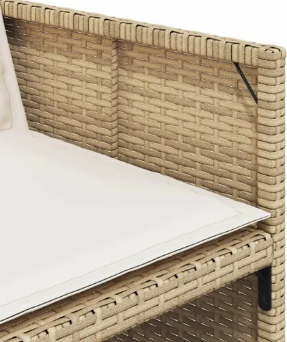 Miniatura 8 de Juego de comedor de patio de 5 piezas, muebles de exterior sintético de ratán beige, mesa rectangular con 4 sillas, resistente a la intemperie