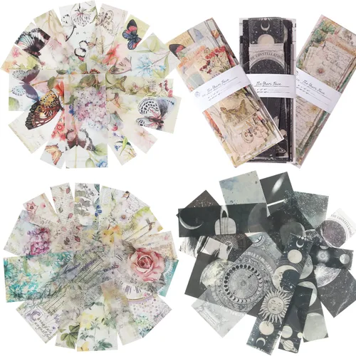 135 calcomanías Washi vintage para álbumes de recortes, calcomanías decorativas antiguas para diario, retro, bricolaje, calcomanías de papel Washi