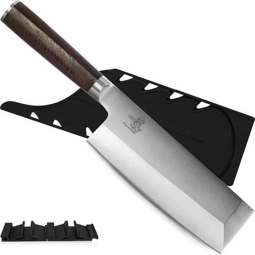 Dexter Nakiri - Cuchillo de cocina japonés de acero inoxidable de 7.1 pulgadas, cuchillo de cocina profesional Usba de acero inoxidable con caja de