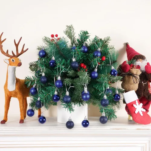 Miniatura 6 de GOODLYGHTS 30 Adornos de Bola de Navidad, 1.18" Decoraciones de Árbol de Navidad Irrompibles, Bola Colgante Perfecta para Decoración de Fiestas