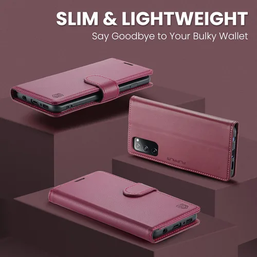 Miniatura 3 de FLIPALM Funda tipo cartera para Samsung Galaxy S20 FE 5G, bloqueo RFID, tarjetero de crédito, de piel sintética, función atril, funda protectora a