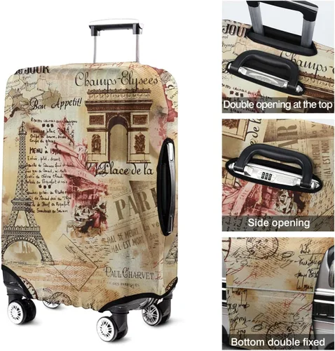Miniatura 5 de France Paris Tower - Funda protectora para equipaje, diseño de torre Eiffef, funda elástica para maleta de 18242832 pulgadas, Funda para equipaje-12