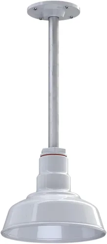 Miniatura 14 de Steel Lighting Co. Inglewood - Lámpara de granero Lámpara montada en el techo Cúpula redonda de 8 pulgadas vástago inclinado de 12 pulgadas
