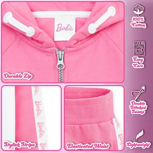Miniatura 5 de Barbie Conjunto deportivo para niñas, sudadera con capucha y pantalones deportivos para niñas