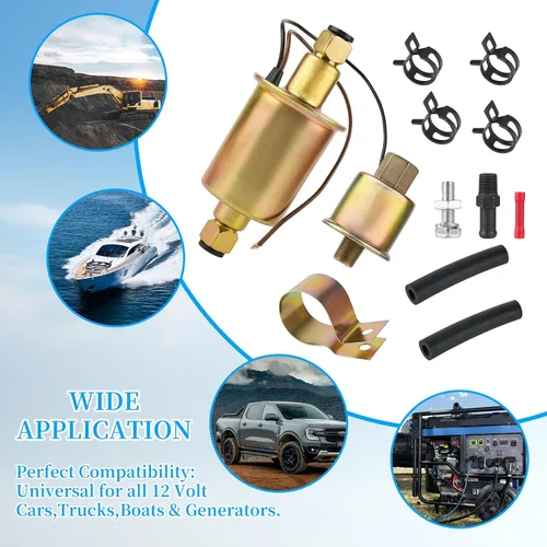 Miniatura 5 de Bomba de combustible eléctrica universal de 12 V, 5-9 PSI 30 GPH de gasolina y gasóleo, bomba de transferencia de combustible diesel para motor