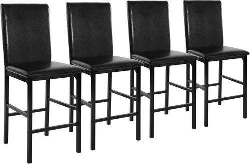 Homelegance Tempe - Silla de comedor (4 unidades), piel sintética, color marrón oscuro