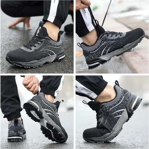 Miniatura 7 de Furuian Steel Toe Shoes for Men Women Lightweight Safety Shoes Comfortable Steel Toe Sneakers Warehouse Industry Work Shoes