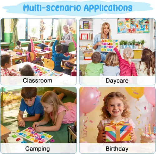 Miniatura 7 de Attmu Rompecabezas del alfabeto de madera para niños pequeños, rompecabezas de forma ABC, rompecabezas del alfabeto, juguetes educativos